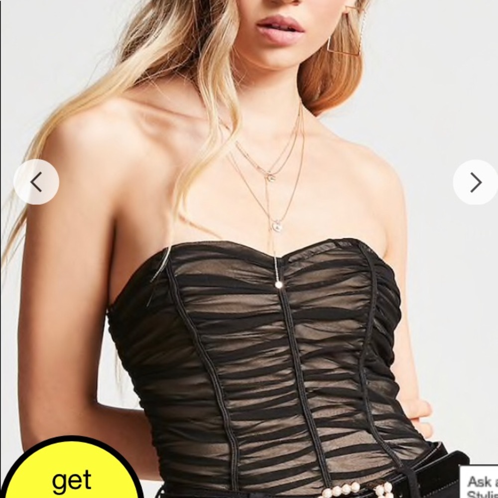 Strapless Ruched Bustier Bodysuit